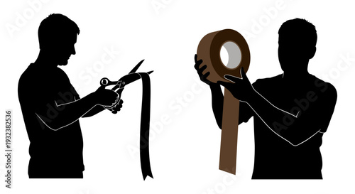 Comparison of shower head and faucet water flow with hands Vector, illustration
