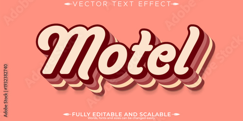 A premium vector text effect for a motel sign in a fully editable style