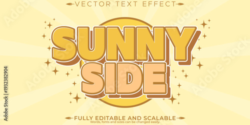 A fully editable and scalable vector text effect with sunny side theme