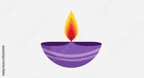 Diwali Diya Lamp Illustration – Traditional Oil Light Festival Vector Design