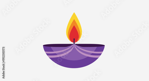 Diwali Diya Lamp Illustration – Traditional Oil Light Festival Vector Design