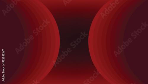 Abstract red gradient background with layered circular wave shapes, modern minimal vector design