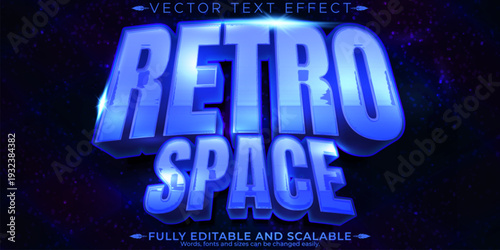 A retro space vector text effect with a fully editable and scalable design