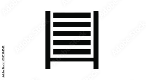 Simple black and white graphic of a ladder with five rungs