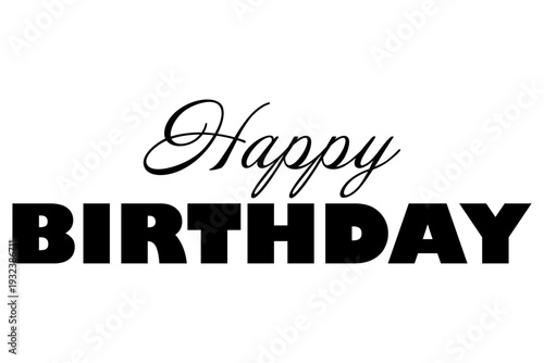 HAPPY BIRTHDAY - Happy Birthday（誕生日おめでとう）の文字の、よく目立つロゴマーク

