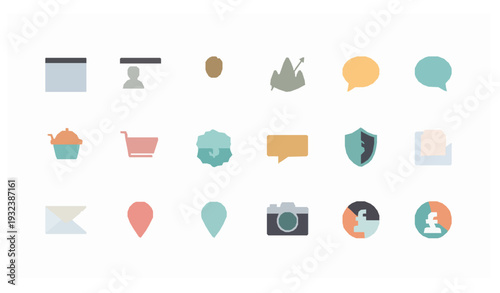 Flat UI website and mobile app icons vector pack for digital interface design