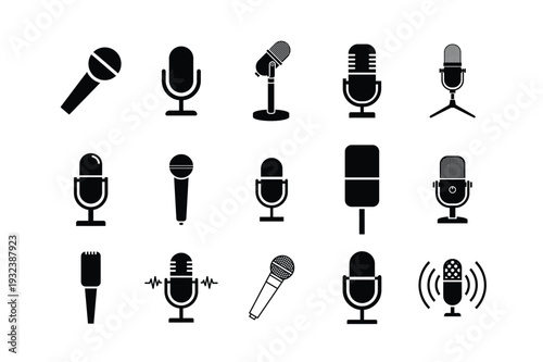 Audio Podcast Microphone Icon Pack