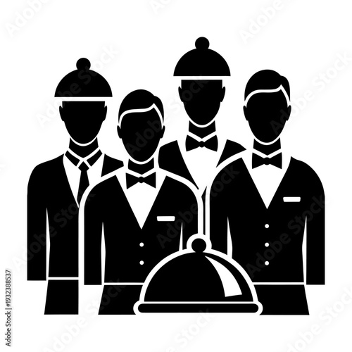 Hotel Hospitality Service Vector Illustration with Attentive Staff on White Background.