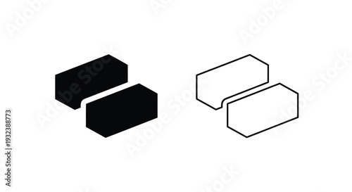 Abstract geometric shapes a black and white illustration of connected blocks
