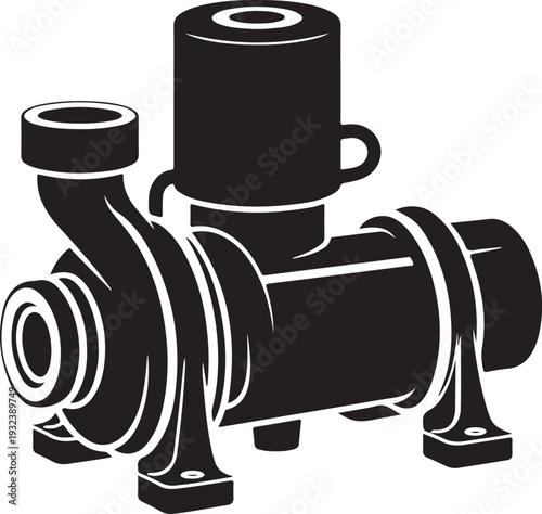 Industrial centrifugal pump motor vector illustration