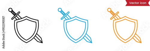  shield and sword graphic for protection and strength concepts