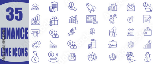 set Finance line icons set collection vector illustration eps 10