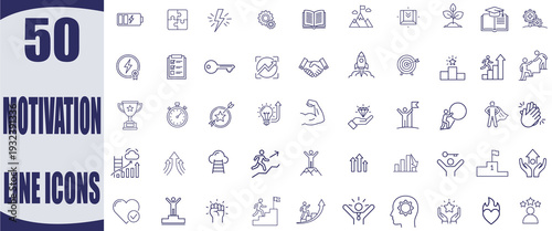 Motivation line icons set collection vector illustration eps 10