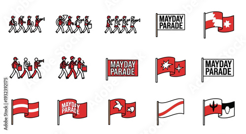 Mayday Parade Symbols: Marching Figures and Red Flags