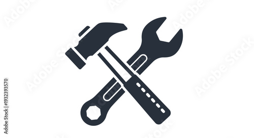 Hammer and Wrench Icon: Tools for Repair and Construction