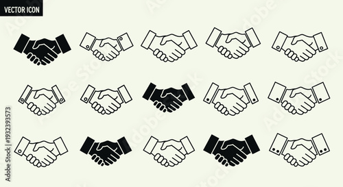 Handshake Icons: Business Agreement, Partnership, Trust, Collaboration, Deal