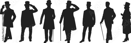 Black silhouette of four military fighter jets flying in formation with smoke trails isolated on white background for air show posters