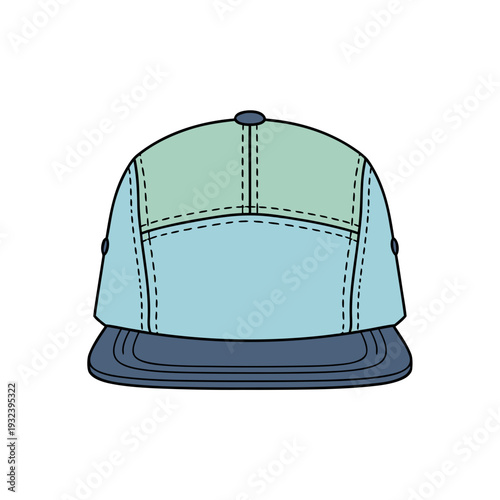 Flat Vector 5-Panel Cap Front View Icon