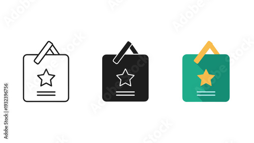 Three colored star rating icons for feedback Vector
