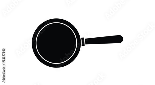 A simple black silhouette of a magnifying glass on white