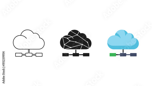 Cloud computing network connection types Vector