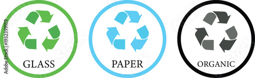 Recycle icon set collection group, eco recycling symbol arrow loop, environmental conservation sign, sustainability logo, green waste management emblem, circular reuse reduce concept vector.