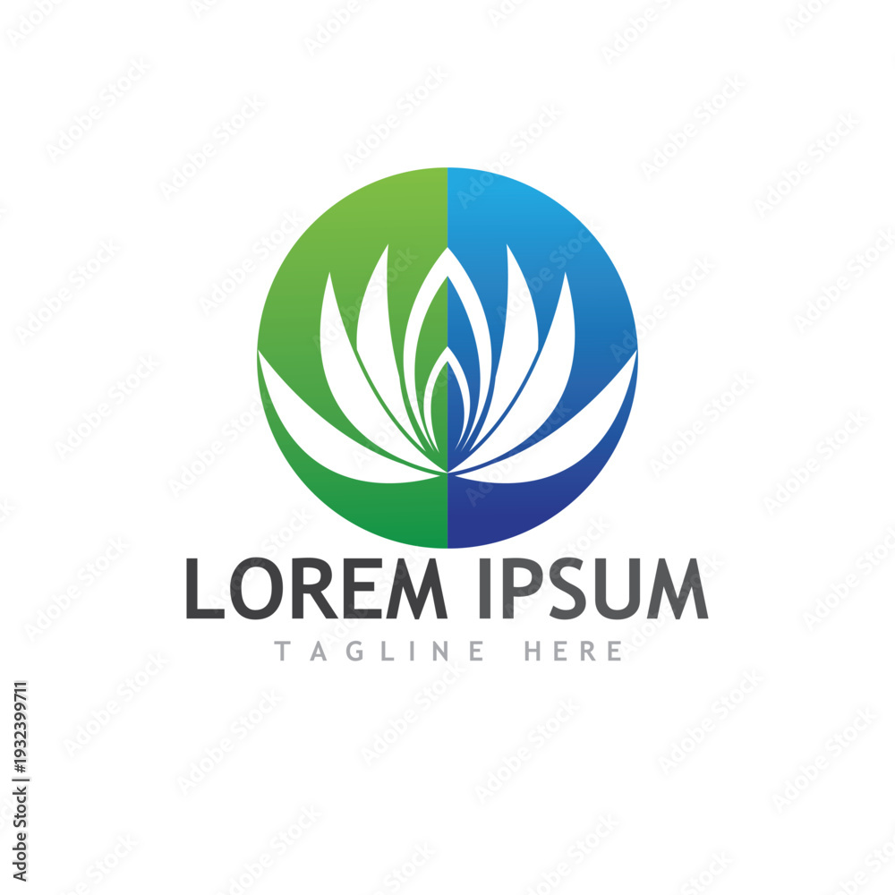 Fototapeta premium Summer Garden Flower Logo Illustration