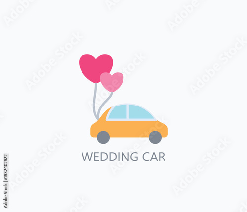 Wedding Car Icon Or Logo Isolated Vector Illustration