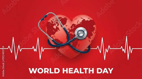 World health day medical awareness stethoscope heartbeat