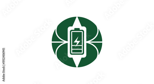 Green battery icon with lightning bolt inside circle.
