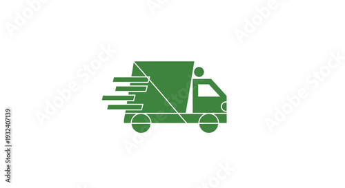 Green delivery truck icon symbolizing fast shipping and logistics.
