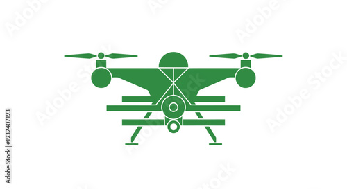 Green Drone Icon Technology Aerial Vehicle.