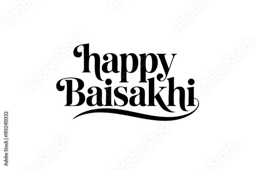 Happy Baisakhi elegant harvest festival typography