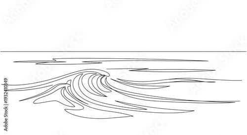 Black and White Wave Illustration Design.