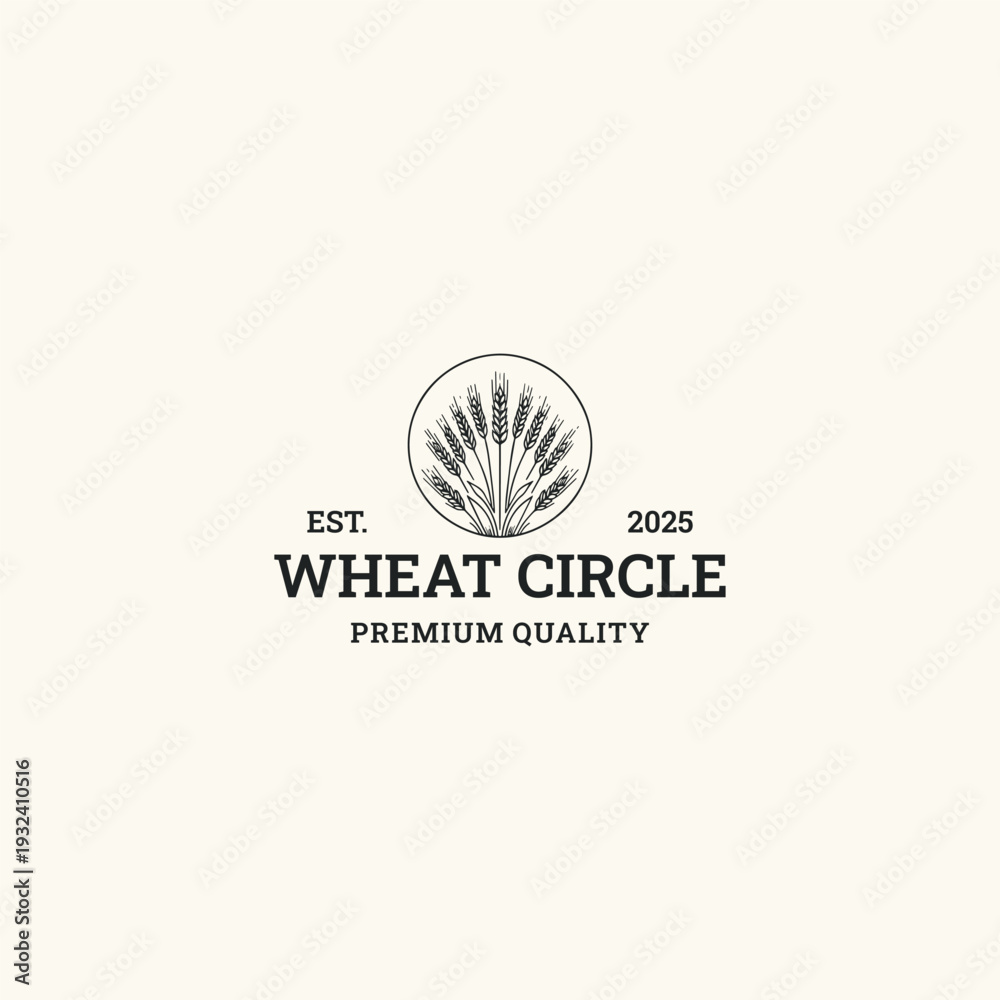 Obraz premium Wheat circle logo template vector illustration design