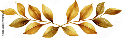 elongated decoration of golden leaves