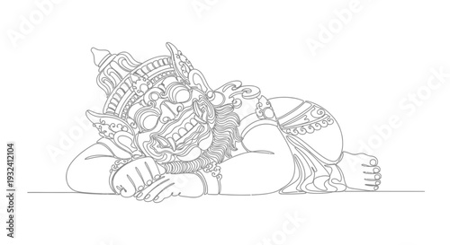 Hindu Deity Ganesha Sleeping Peacefully.