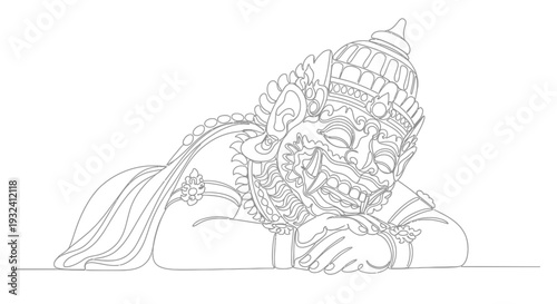 Illustration of a Knight in Armor Sleeping.