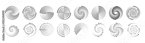 Round halftone dotted frame with smooth gradient density and radial dot dispersion. Clean circular border element for modern graphic compositions. PNG