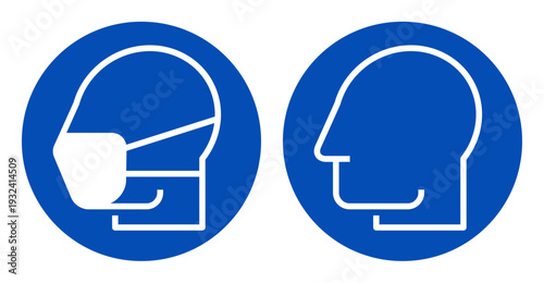 Medical protective mask must be worn in this area and no face mask zone. Please wear face mask and please remove protective mask sign set.