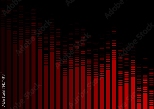 Abstract striped red falling financial graph chart background. Vector tech design