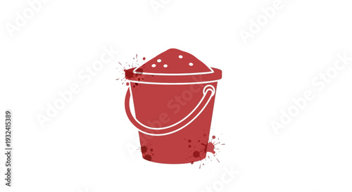 Red Bucket Full Of Sand