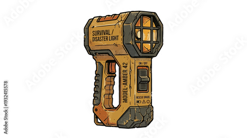 Rugged survival flashlight with "Survival / Disaster Light" text