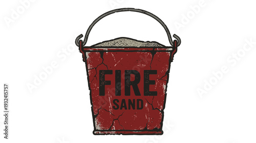 Vintage Fire Sand Bucket