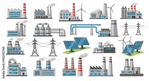 Collection of Industrial Factories and Power Generation Facilities.