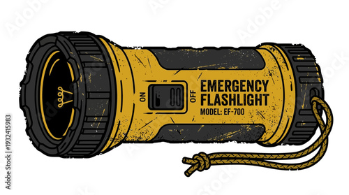 Yellow Emergency Flashlight with Lanyard