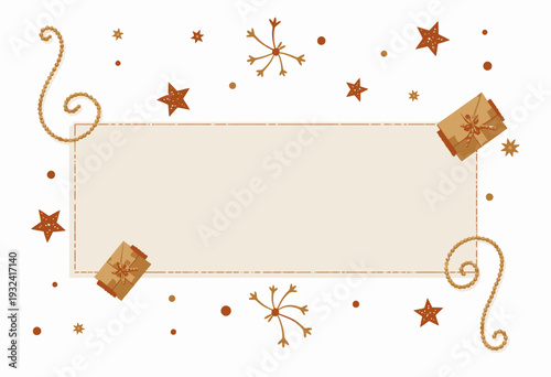 Festive Holiday Background with Starry Ornaments and Gift Boxes for Seasonal Greetings and Celebrations