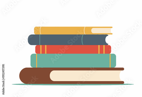 Colorful and Diverse Stack of Hardcover Books Symbolizing Knowledge, Learning, and Education with a Varied Collection on a White Background