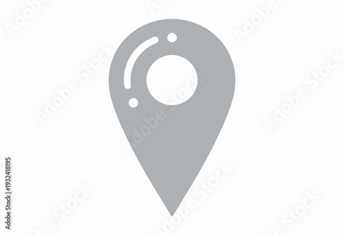 Illustration of a Grey Location Pin Symbolizing a Geographical Marker or Navigation Icon on a Simplistic White Background for Mapping Concepts