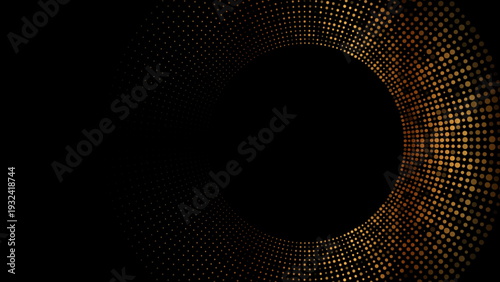 Shiny golden halftones dotted particles abstract sparkling background